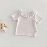 【66-90】セットアップ サロペット＆Tシャツ ベビー 女の子 フリル襟 大きめポケット - 画像 (6)
