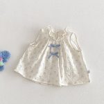【73-100】セットアップ トップス&パンツ ベビー 女の子 小花柄 ノースリーブ レース裾 - 画像 (6)