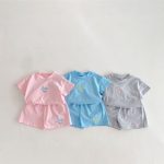 【80-130】セットアップ キッズ服 カジュアル ロゴ刺繍