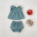 【73-110】セットアップ ベビー 女の子 かわいい チェック