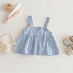 【66-90】セットアップ ベビー パフスリーブ ロンパース&キャミソール - 画像 (6)