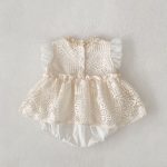 【73-100】ロンパースワンピース ベビー 女の子 フリル袖 - 画像 (9)