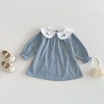 【73-120】ワンピース 可愛い ブルー カジュアル 女の子