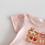 【73-120】Tシャツ うさぎプリント 可愛い フリル 韓国風 トップス - 画像 (18)