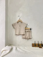 【73-100】セットアップ ベビー 韓国風 フリルワッフル - 画像 (9)