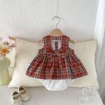【66-90】ロンパース レッド チェック 可愛い ベビー服 - 画像 (9)