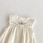 【66-90】ロンパース ベビー ノースリーブ くま刺繍 - 画像 (8)