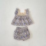 【66-100】セットアップ ベビー フラワー ギンガム - 画像 (7)