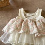 【73-90】ロンパース ベビー 小花柄 チュール - 画像 (14)