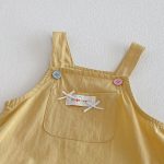 【66-90】セットアップ サロペット＆Tシャツ ベビー 女の子 フリル襟 大きめポケット - 画像 (7)