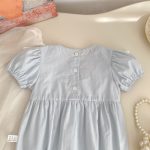 【66-90】ロンパース ベビー 女の子 二重レースパフスリーブ - 画像 (12)