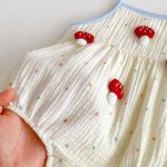 【66-90】キャミロンパース ベビー かわいいドット きのこ柄 - 画像 (8)