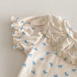 【66-90】セットアップ Tシャツ＆サロペットロンパース 総柄蝶結び - 画像 (7)