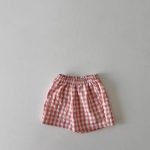 【73-100】セットアップ ベビー くまさんベスト＆チェックショートパンツ - 画像 (15)