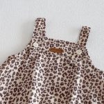 【66-90】セットアップ サロペットロンパース＆リブTシャツ ベビー レオパード柄 - 画像 (7)