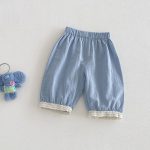 【73-100】セットアップ トップス&パンツ ベビー 女の子 小花柄 ノースリーブ レース裾 - 画像 (7)