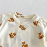 【66-90】セットアップ デニムロンパース＆Tシャツ ベビー くま柄 - 画像 (8)