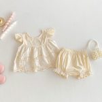 【73-100】セットアップ ベビー 女の子 刺繍 フリル - 画像 (6)