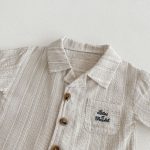 【80-120】セットアップ ストライプ グレー カジュアル 子供服 - 画像 (7)