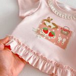 【73-120】Tシャツ うさぎプリント 可愛い フリル 韓国風 トップス - 画像 (19)