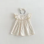 【66-140】ロンパース or ワンピース ベビー 女の子 花柄 肩フリル - 画像 (9)
