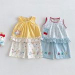 【73-120】セットアップ チェリー/スター柄 可愛い 女の子 - 画像 (2)