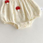 【66-90】キャミロンパース ベビー かわいいドット きのこ柄 - 画像 (9)