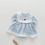 【66-90】ロンパースワンピース ベビー フリル付き ハート柄 - 画像 (12)