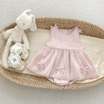 【66-90】ロンパース ベビー 女の子 チューリップ 蝶結び - 画像 (5)
