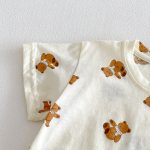 【66-90】セットアップ デニムロンパース＆Tシャツ ベビー くま柄 - 画像 (9)