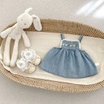 【73-120】デニムセットアップ ベビー 女の子 フラワー 刺繍 - 画像 (8)