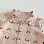 【73-100】セットアップ シャツ&ショートパンツ ベビー わんちゃん総柄 - 画像 (8)