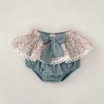【73-110】セットアップ ベビー 花柄 レース リボン付き - 画像 (11)