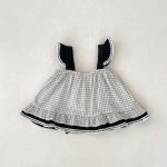【73-110】セットアップ ベビー 女の子 チェック柄 リボン - 画像 (11)