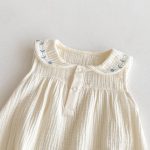 【66-90】ロンパース ベビー ノースリーブ くま刺繍 - 画像 (9)