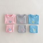 【80-130】セットアップ キッズ服 カジュアル ロゴ刺繍 - 画像 (4)