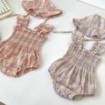 【66-90】ロンパース&帽子 ベビー フリル スクエアネック - 画像 (10)