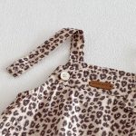 【66-90】セットアップ サロペットロンパース＆リブTシャツ ベビー レオパード柄 - 画像 (8)
