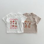 【66-100】ロンパース or Tシャツ ベビー プリント コットン - 画像 (5)