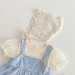 【66-90】セットアップ ベビー パフスリーブ ロンパース&キャミソール - 画像 (8)