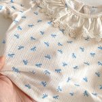 【66-90】セットアップ Tシャツ＆サロペットロンパース 総柄蝶結び - 画像 (8)