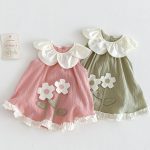【73-120】ワンピース フリル襟 花柄 可愛い - 画像 (4)