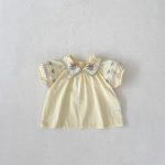 【73-100】セットアップ ベビー ガーリー 花柄 刺繍襟付き - 画像 (10)