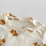 【66-90】セットアップ デニムロンパース＆Tシャツ ベビー くま柄 - 画像 (10)