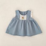 【73-110】セットアップ or ワンピース ベビー 女の子 韓国風 花刺繍 - 画像 (12)