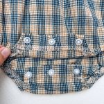 【66-90】ロンパース ベビー 肩フリル レース 丸襟 チェック - 画像 (9)