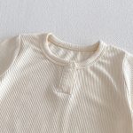 【66-90】セットアップ サロペットロンパース＆リブTシャツ ベビー レオパード柄 - 画像 (10)