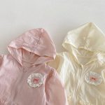 【73-100】UVパーカー ベビー 女の子 蝶結び 刺繍 - 画像 (10)