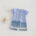 【73-120】シャツ or パンツ ベビー 女の子 小花柄 レース フリル - 画像 (12)