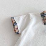 【73-120】半袖Tシャツ or チェックショートパンツ 韓国風 刺繍ロゴ - 画像 (10)